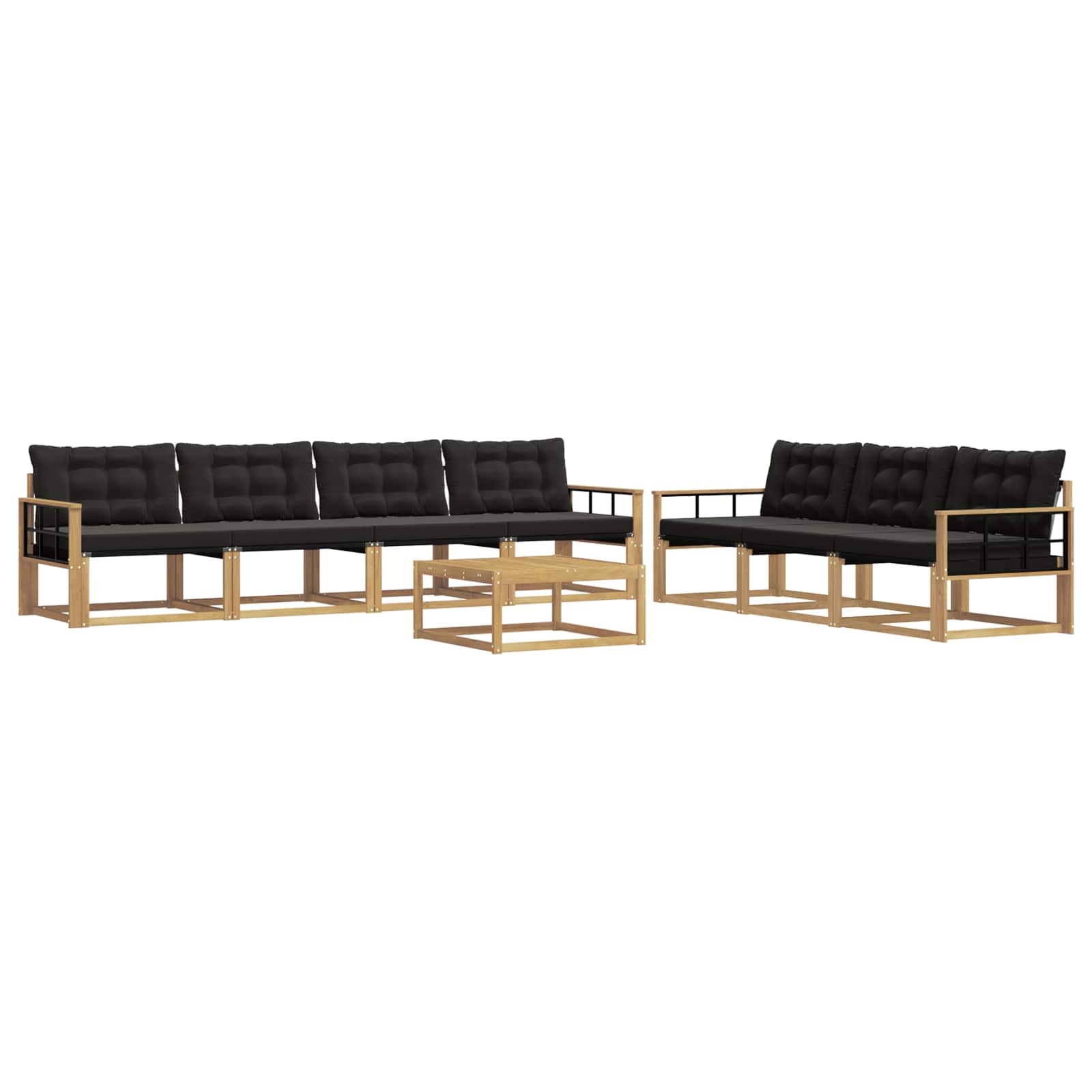 Set vanjskih sofa 8 pcs Bijela i crna