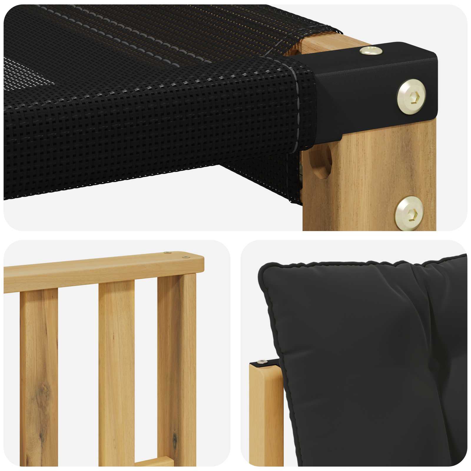 Set vanjskih sofa 6 pcs Bijela i crna