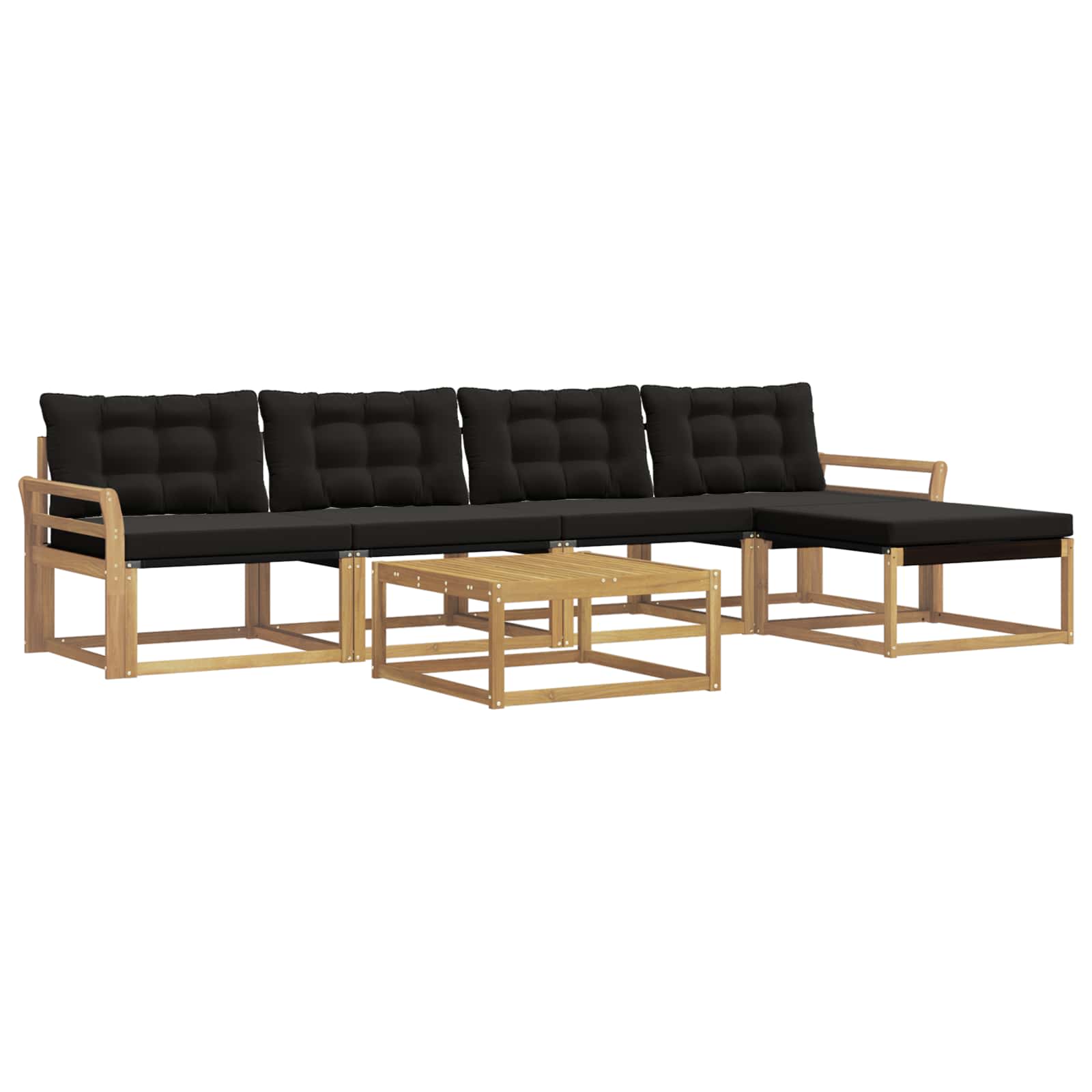 Set vanjskih sofa 6 pcs Bijela i crna