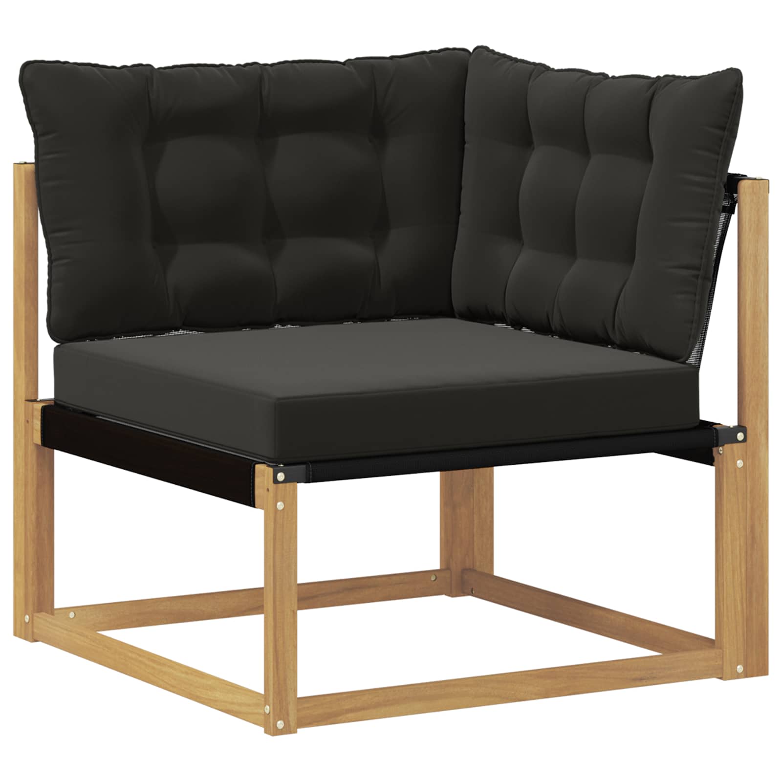 Set vanjskih sofa 8 pcs Bijela i crna Čvrsto drvo akacije