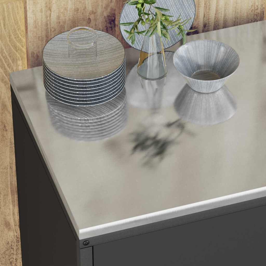 Kuhinjski set za pohranu HATTEM 2 pcs Crna Čelična vrata