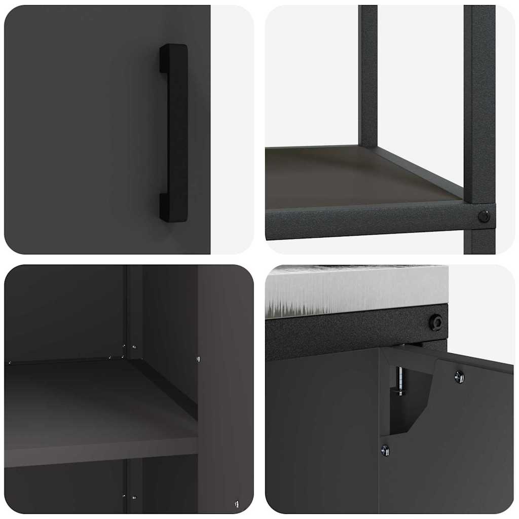 Kuhinjski set za pohranu HATTEM 3 pcs Crna Čelična vrata