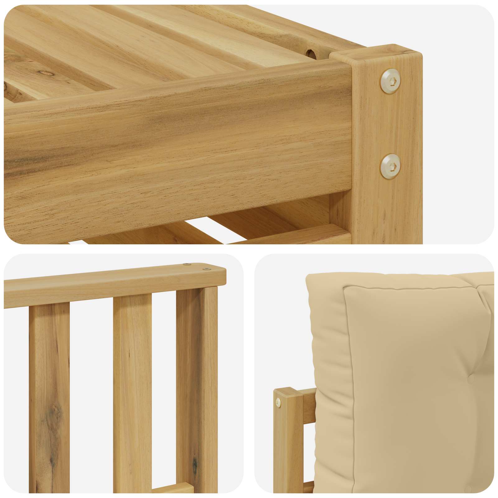 Set vanjskih sofa 6 pcs Bijela i bež