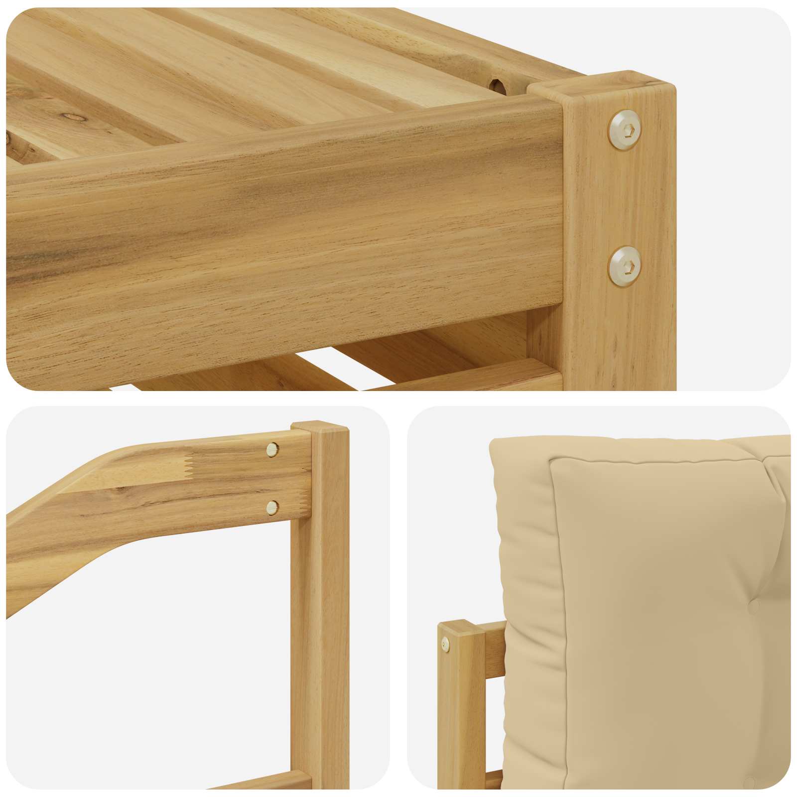 Set vanjskih sofa 6 pcs Bijela i bež