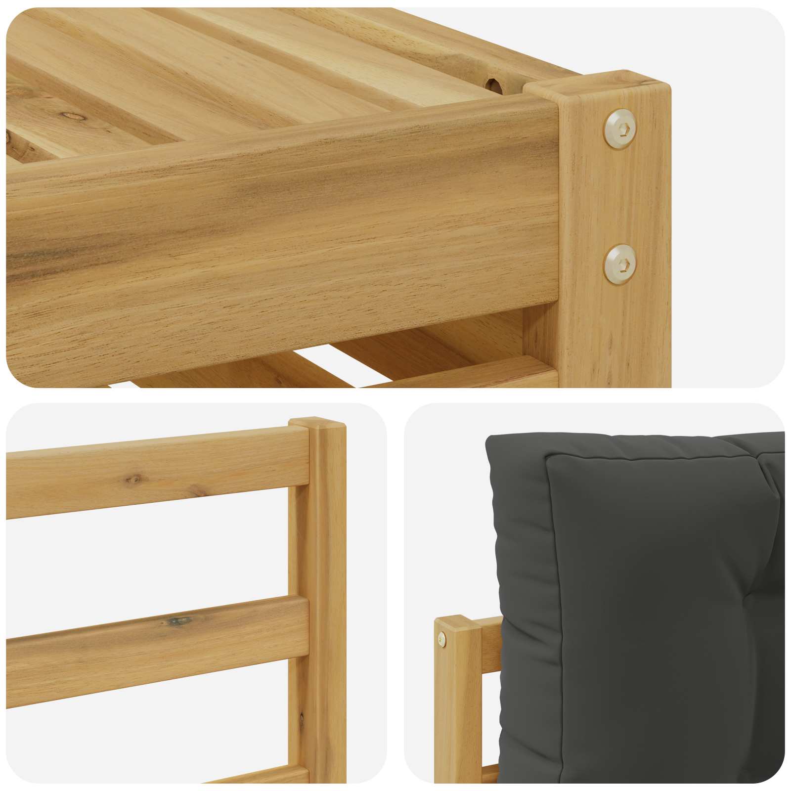 Set vanjskih sofa 8 pcs Bijela i antracit Čvrsto drvo akacije