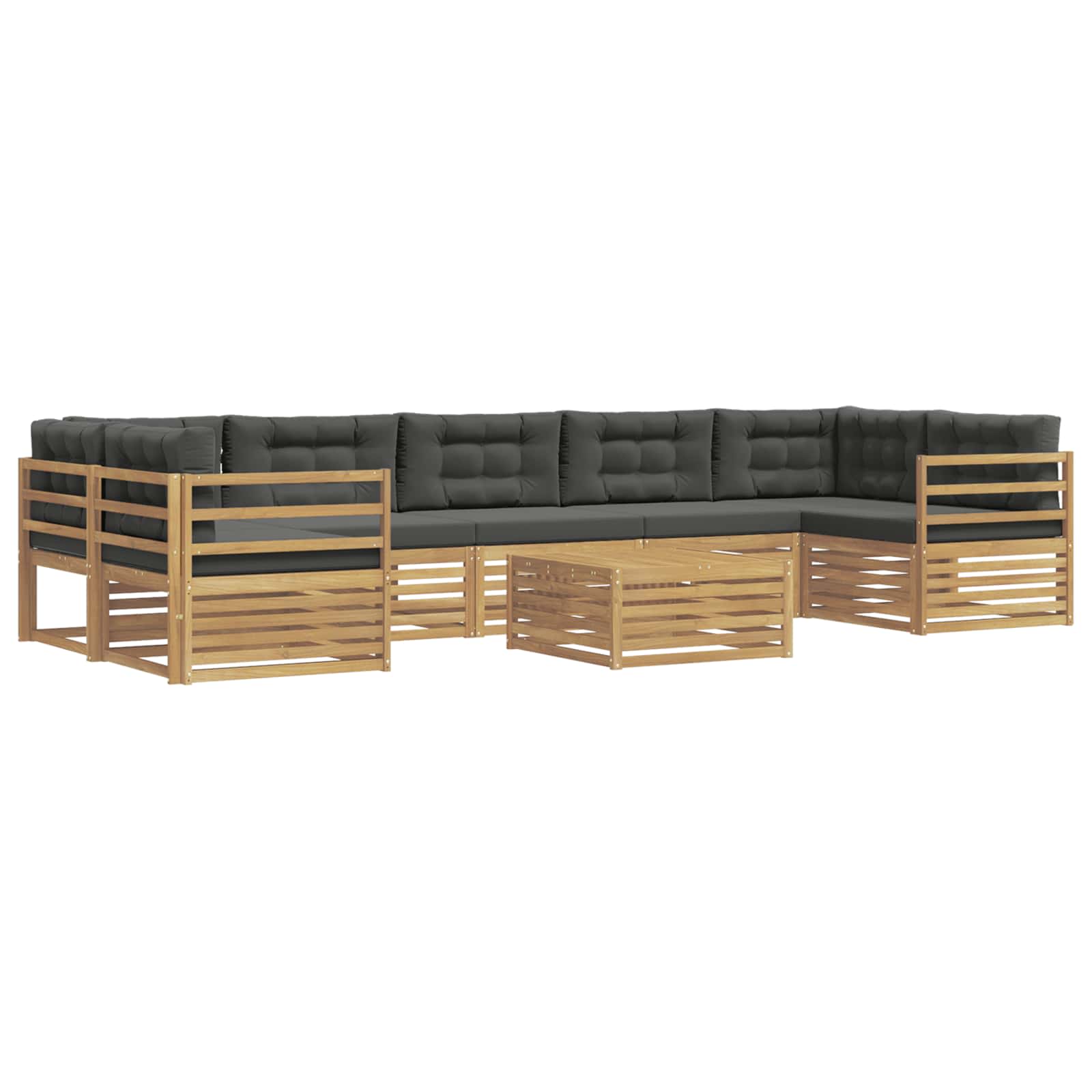 Set vanjskih sofa 8 pcs Bijela i antracit Čvrsto drvo akacije