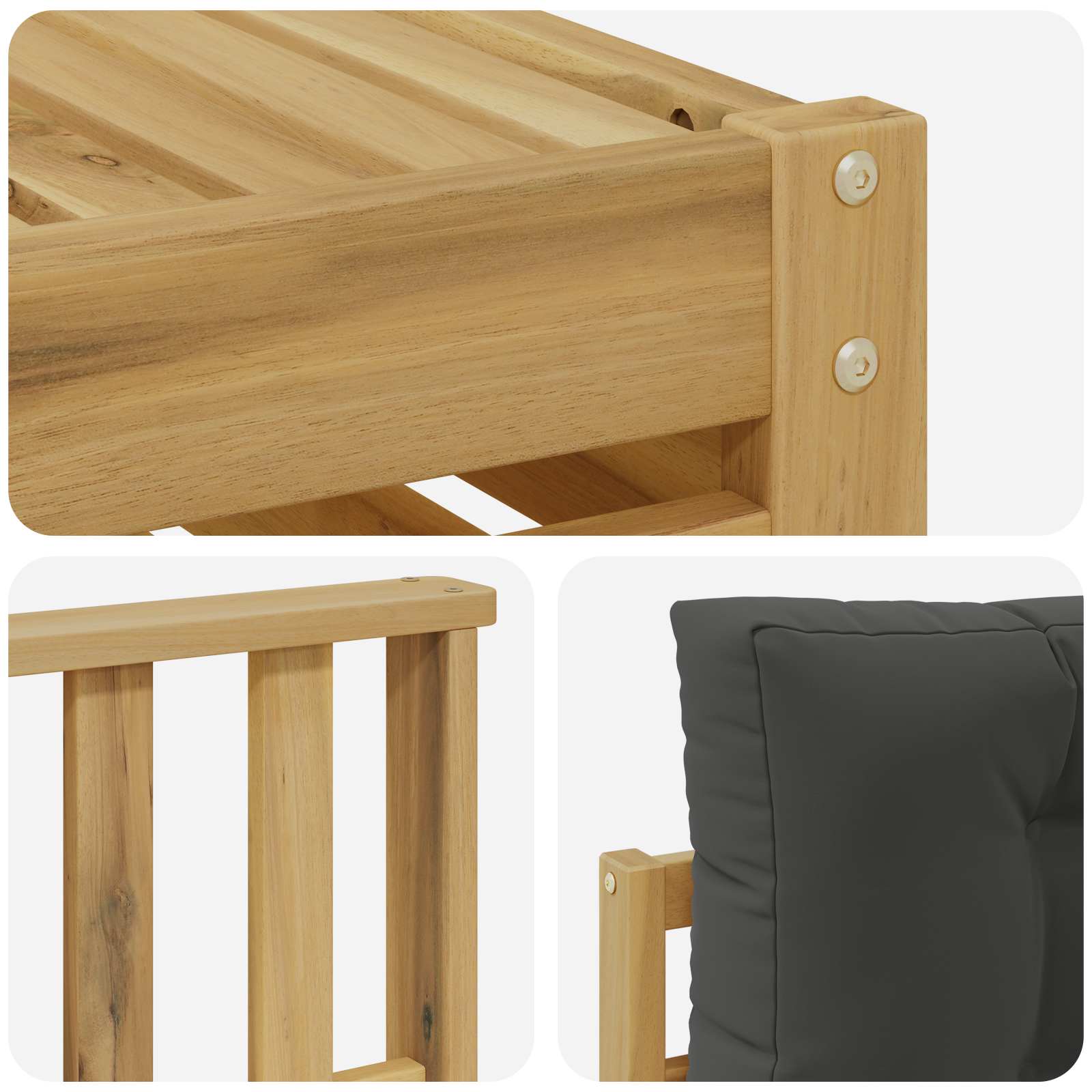 Set vanjskih sofa 8 pcs Bijela i antracit Čvrsto drvo akacije
