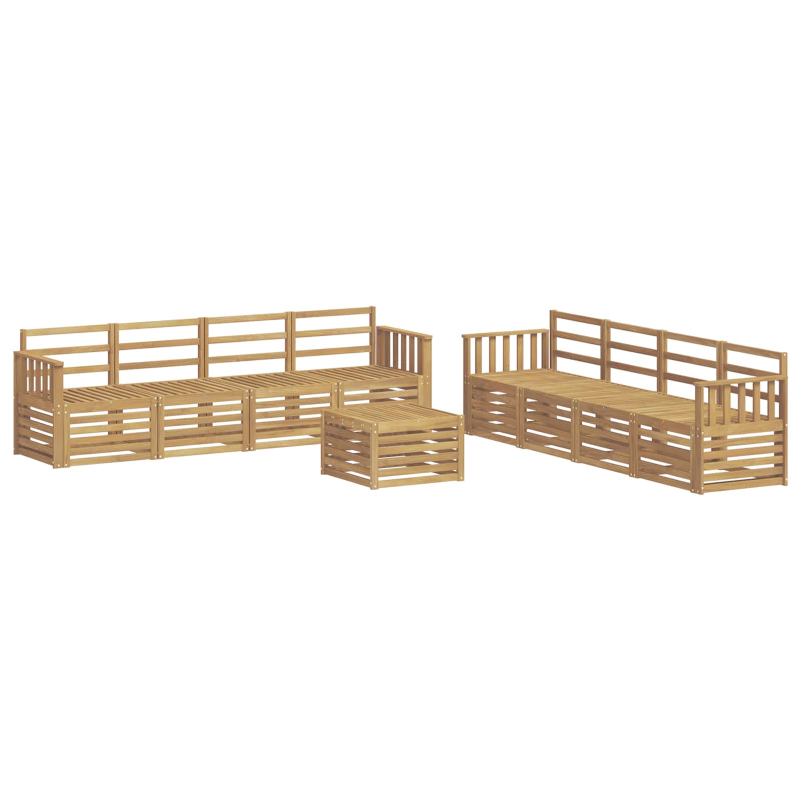 Set vanjskih sofa 9 pcs Bijela 59 x 59 x 37 cm