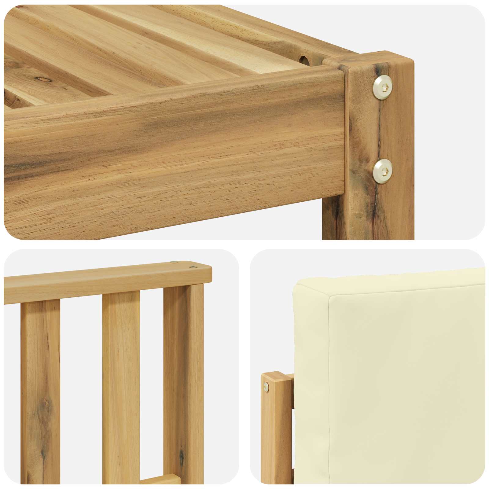 Set vanjskih sofa 9 pcs Bijela i krem 59 x 59 x 37 cm Poliester