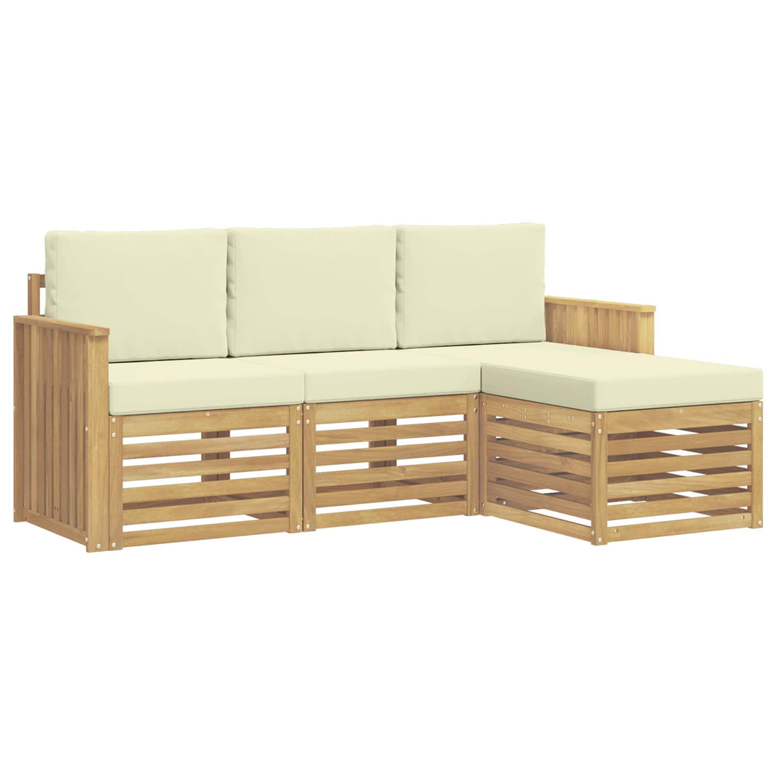 Set vanjskih sofa 4 pcs Bijela i krem 189,5 x 122,5 x 73 cm