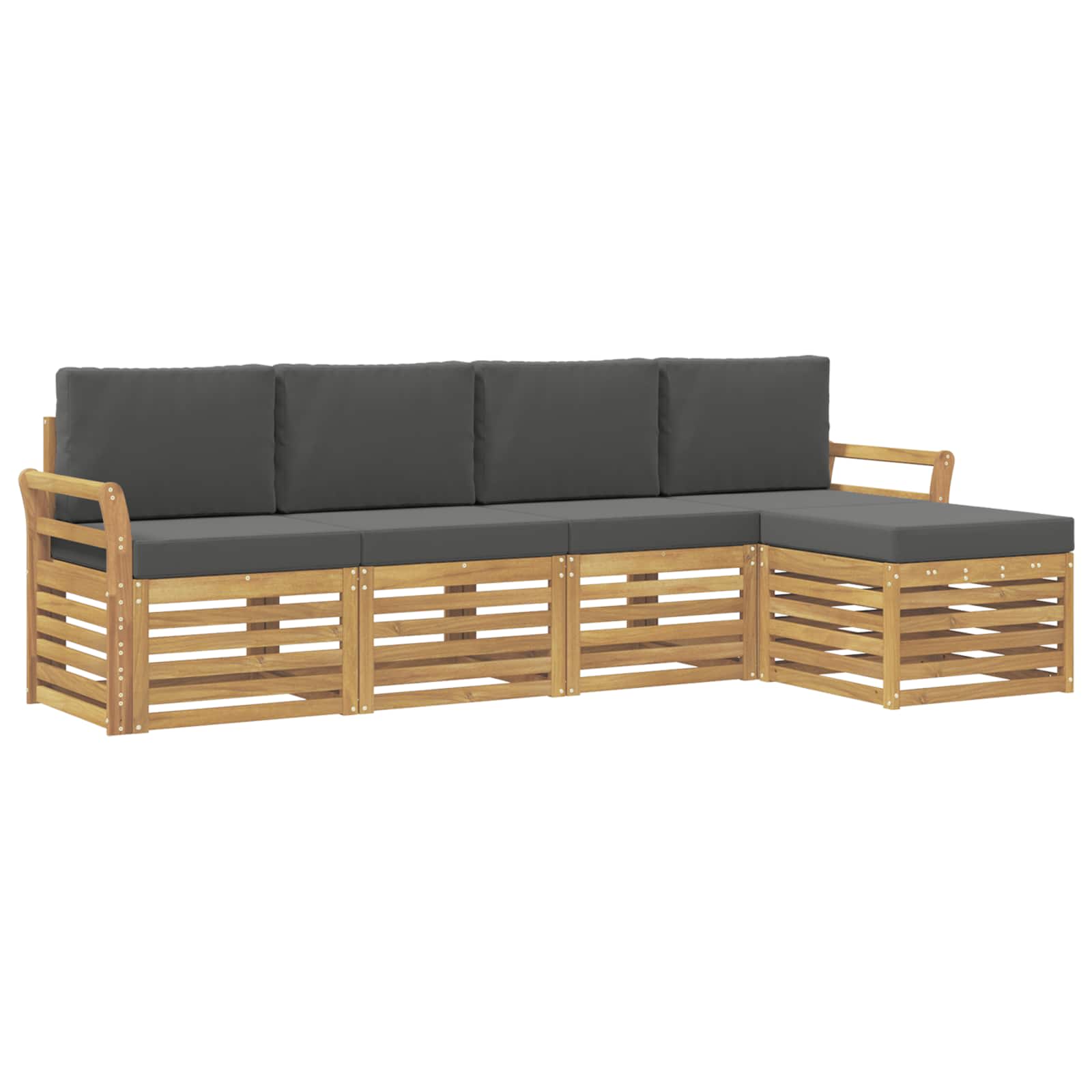 Set vanjskih sofa 5 pcs Bijela i antracit 253 x 122,5 x 73 cm