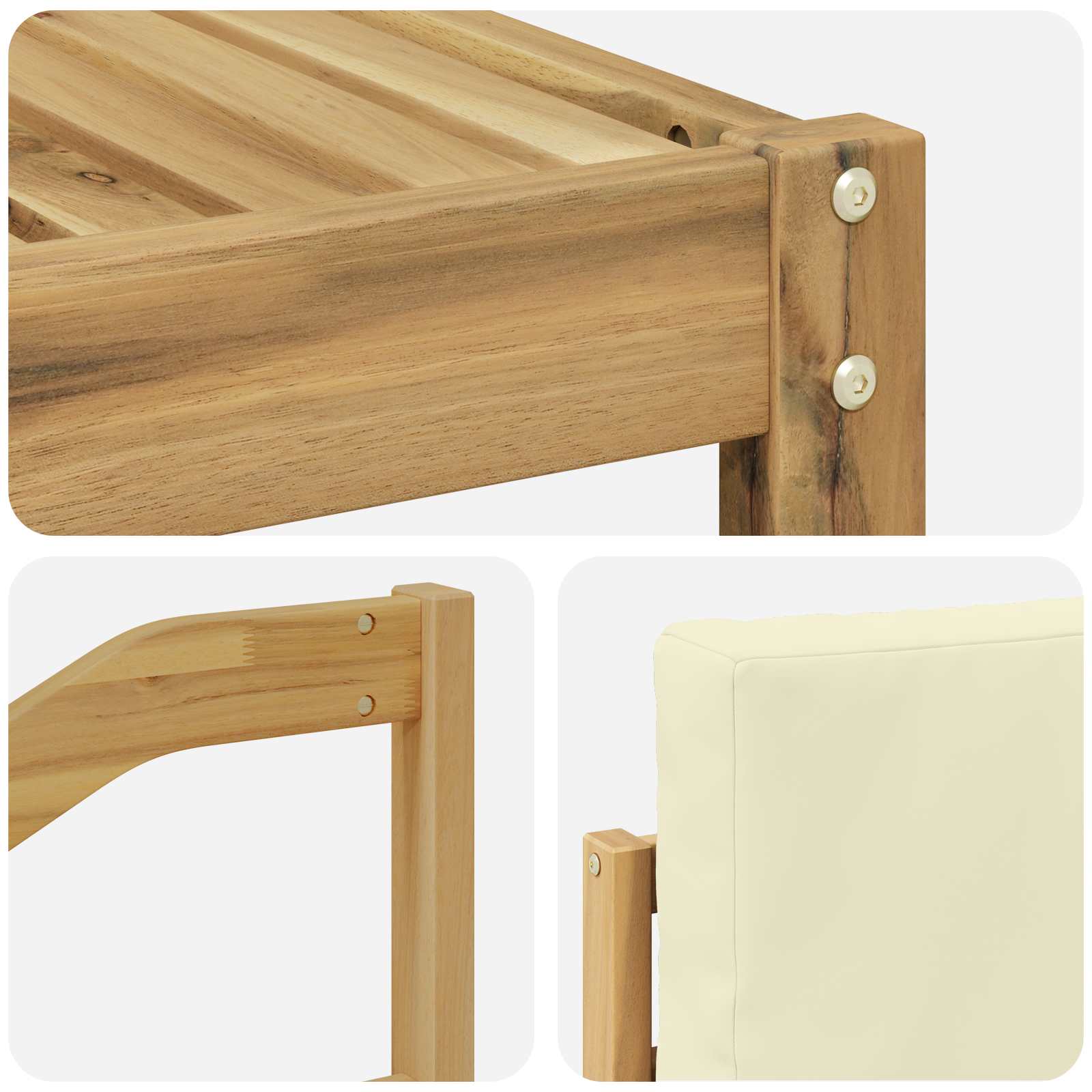 Set vanjskih sofa 5 pcs Bijela i krem 245 x 122,5 x 73 cm