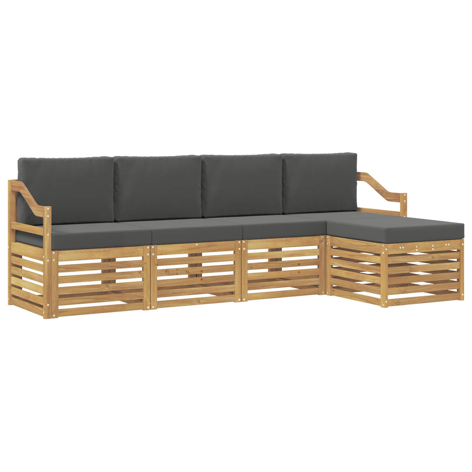Set vanjskih sofa 5 pcs Bijela i antracit 245 x 122,5 x 73 cm