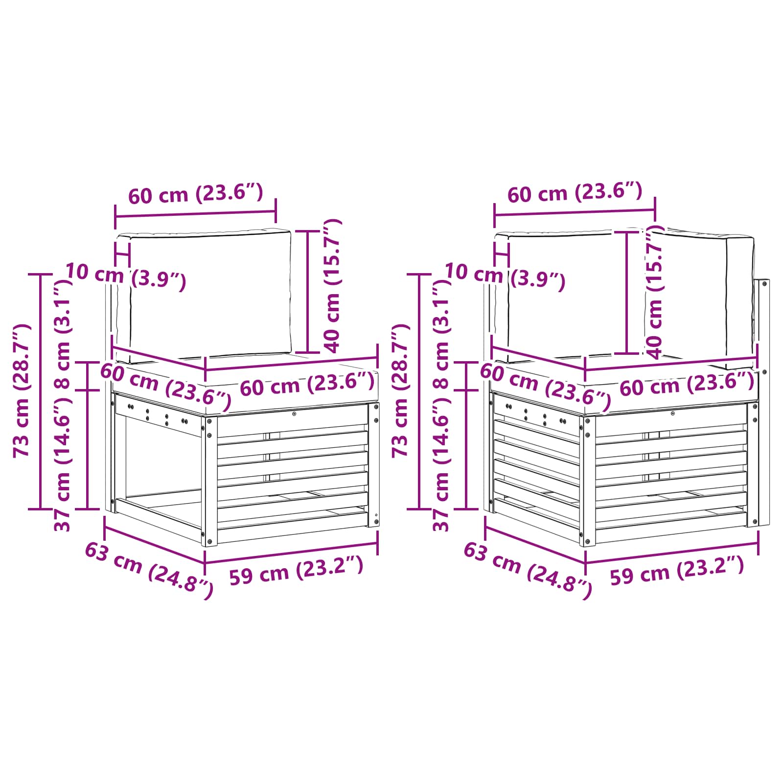 Set vanjskih sofa 7 pcs Bijela i antracit 245 x 126,5 x 73 cm