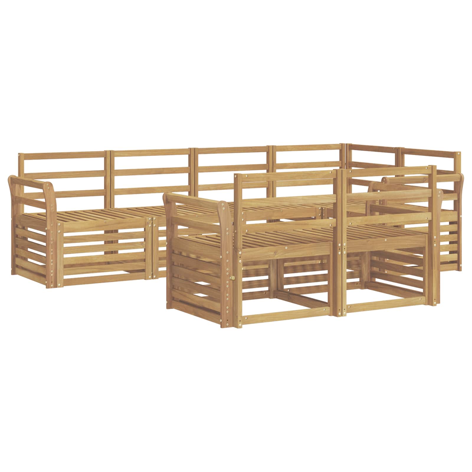Set vanjskih sofa 7 pcs Bijela 249 x 130,5 x 73 cm