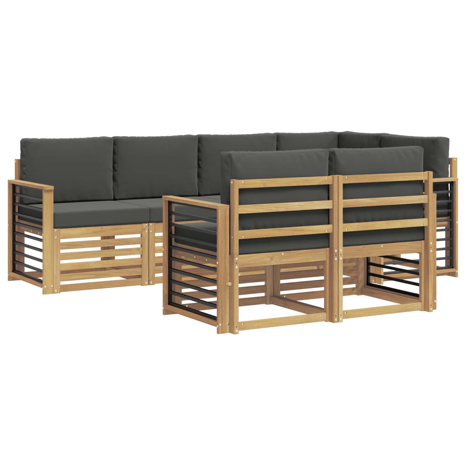 Set vanjskih sofa 7 pcs Bijela i antracit 247 x 128,5 x 73 cm