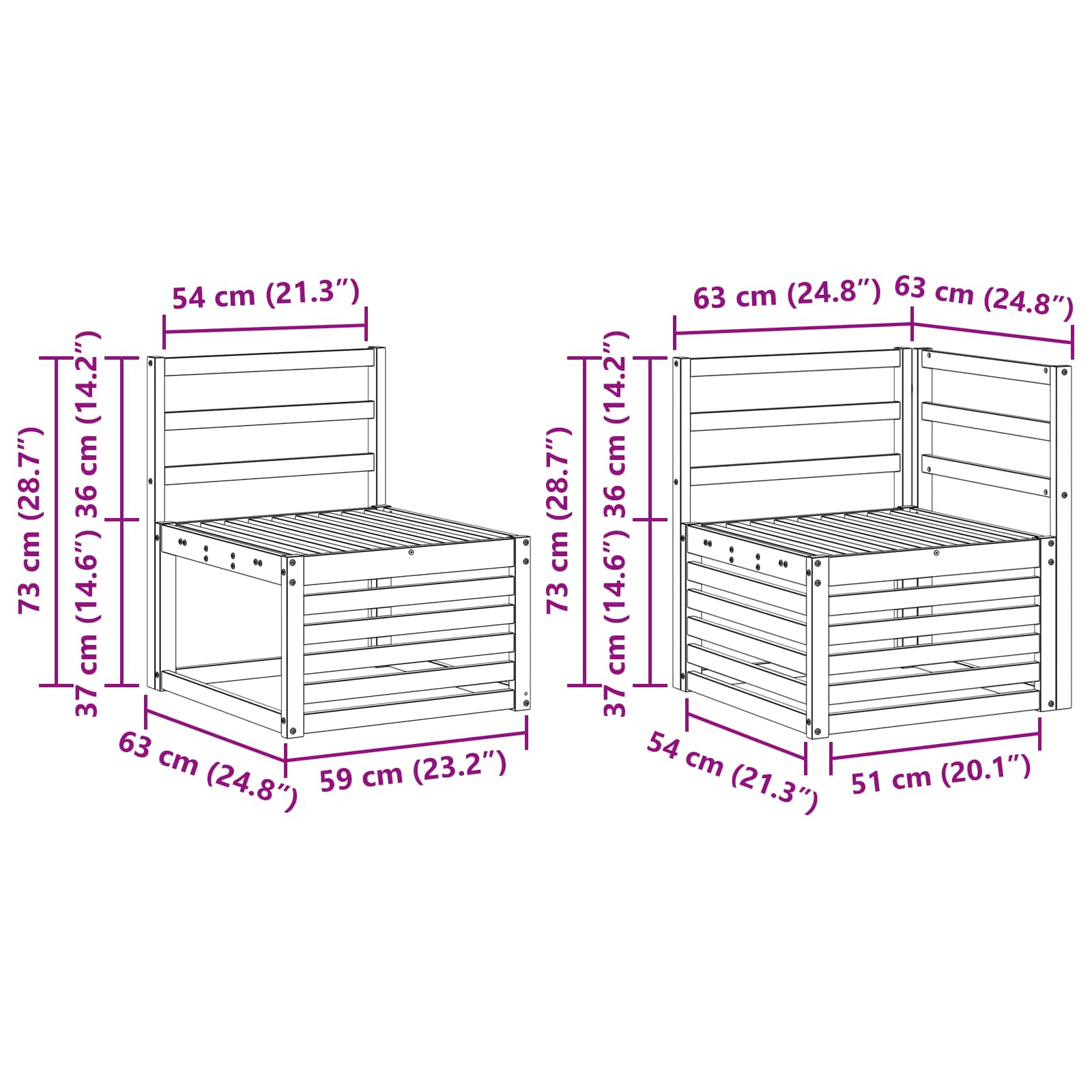 Set vanjskih sofa 8 pcs Bijela 308 x 130,5 x 73 cm