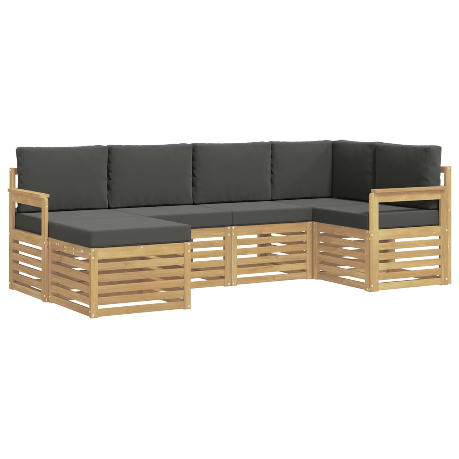 Set vanjskih sofa 6 pcs Bijela i antracit Poliester