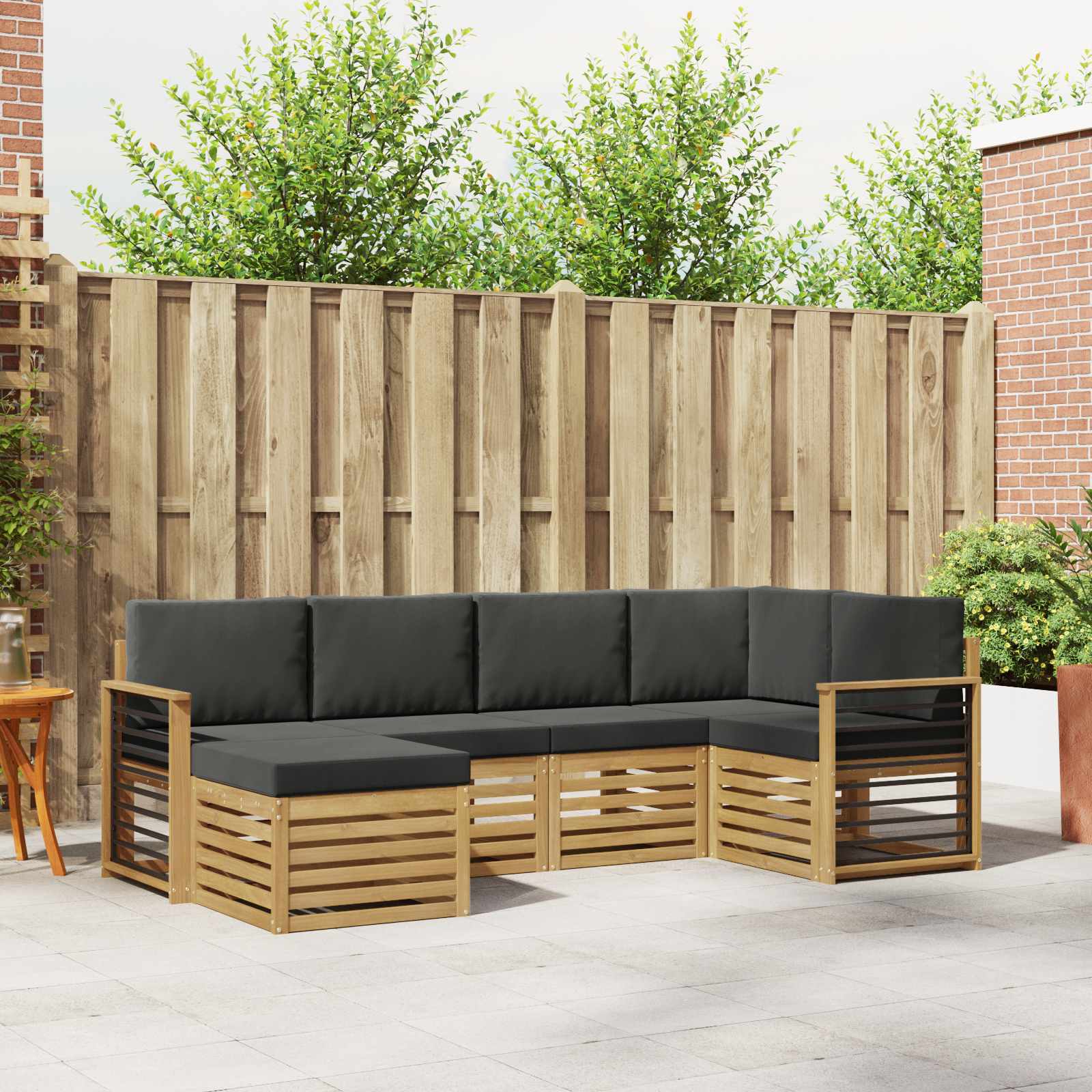 Set vanjskih sofa 6 pcs Bijela i antracit Poliester