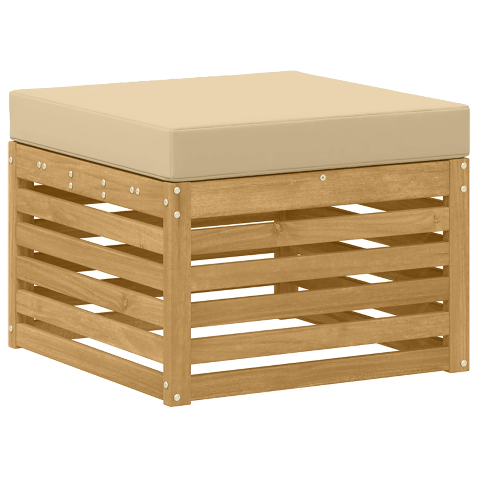 Set vanjskih sofa 6 pcs Bijela i bež Poliester