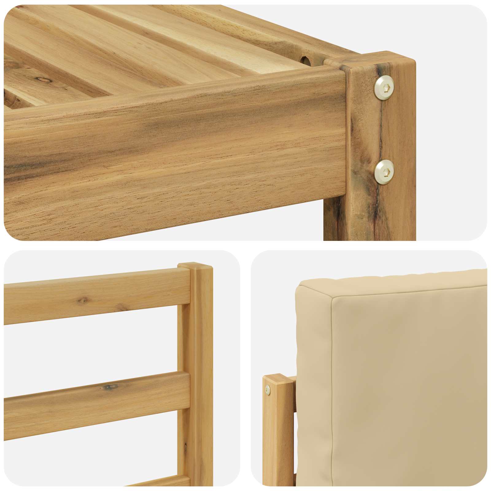 Set vanjskih sofa 7 pcs Bijela i bež Poliester