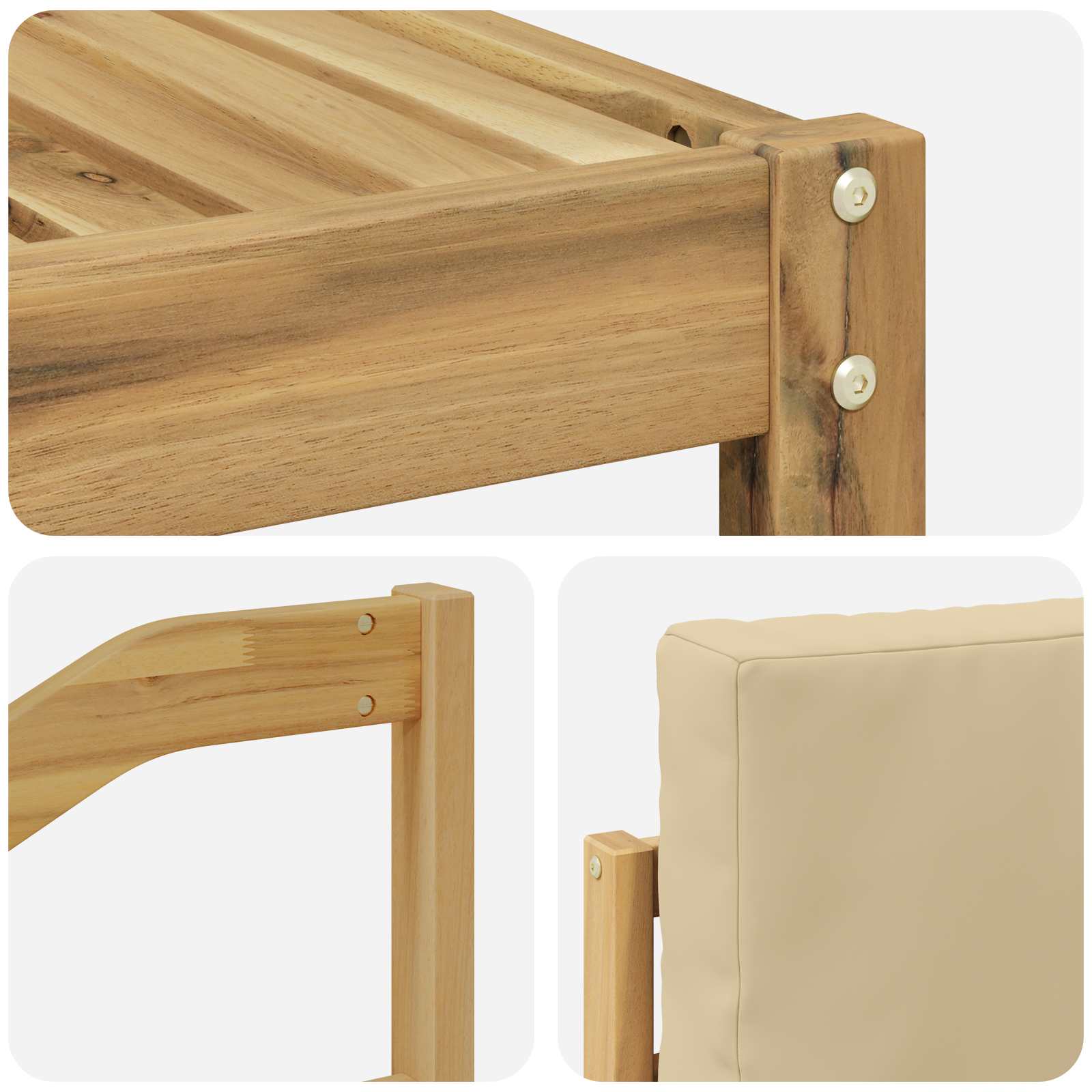 Set vanjskih sofa 7 pcs Bijela i bež Poliester