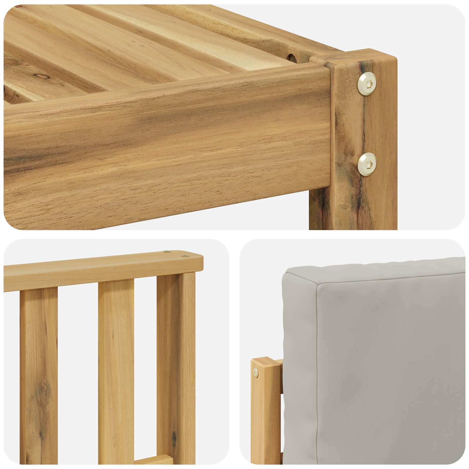 Set vanjskih sofa 7 pcs Bijela i svijetlosiva 59 x 59 x 37 cm