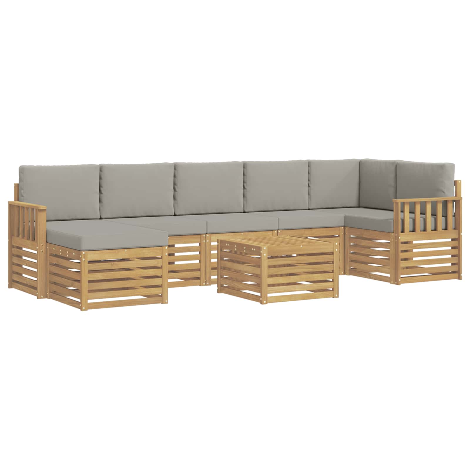 Set vanjskih sofa 7 pcs Bijela i svijetlosiva 59 x 59 x 37 cm