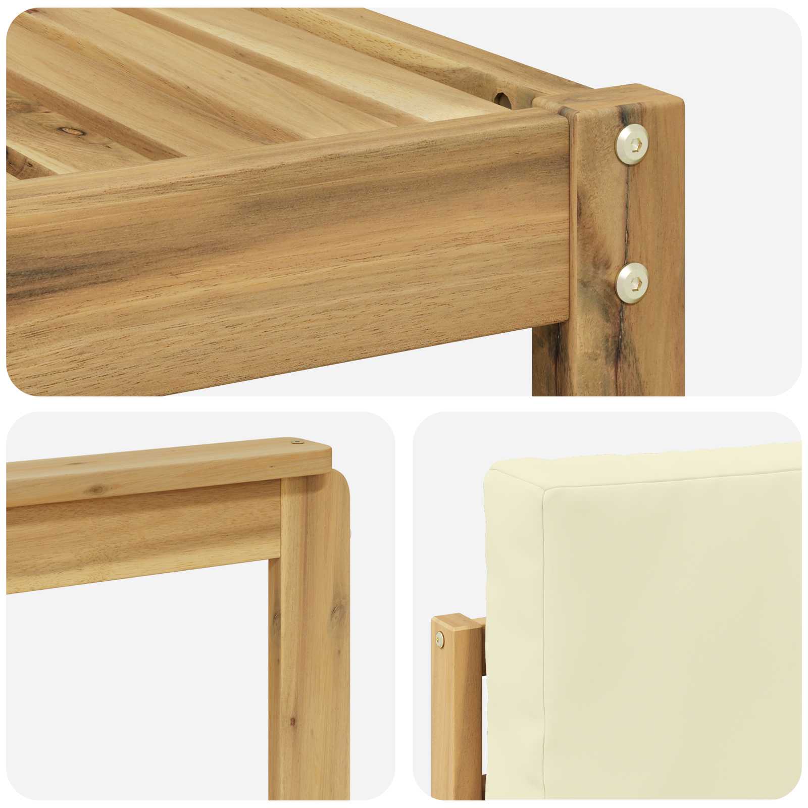Set vanjskih sofa 6 pcs Bijela i krem 249 x 122,5 x 73 cm