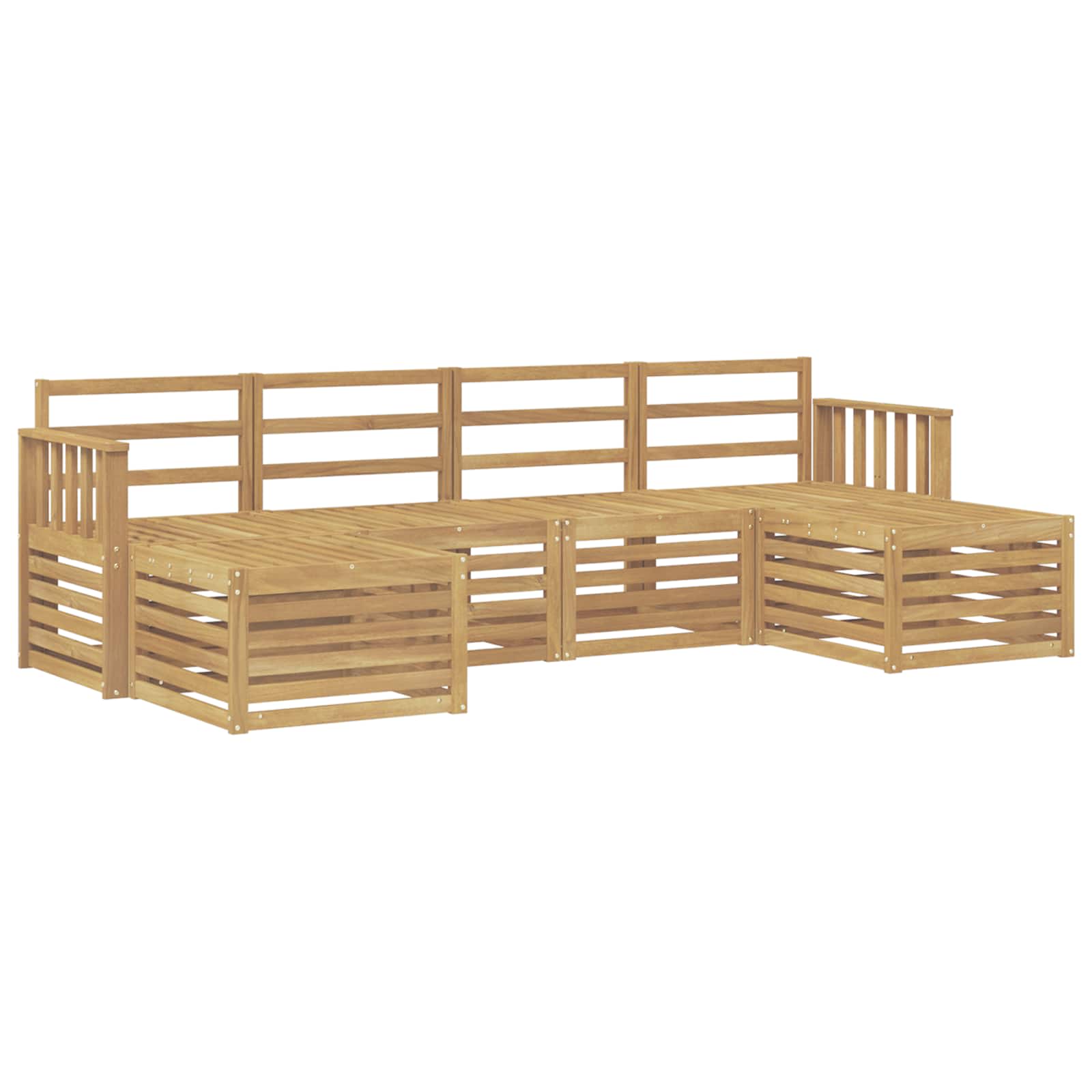 Set vanjskih sofa 5 pcs Bijela 249 x 122,5 x 73 cm