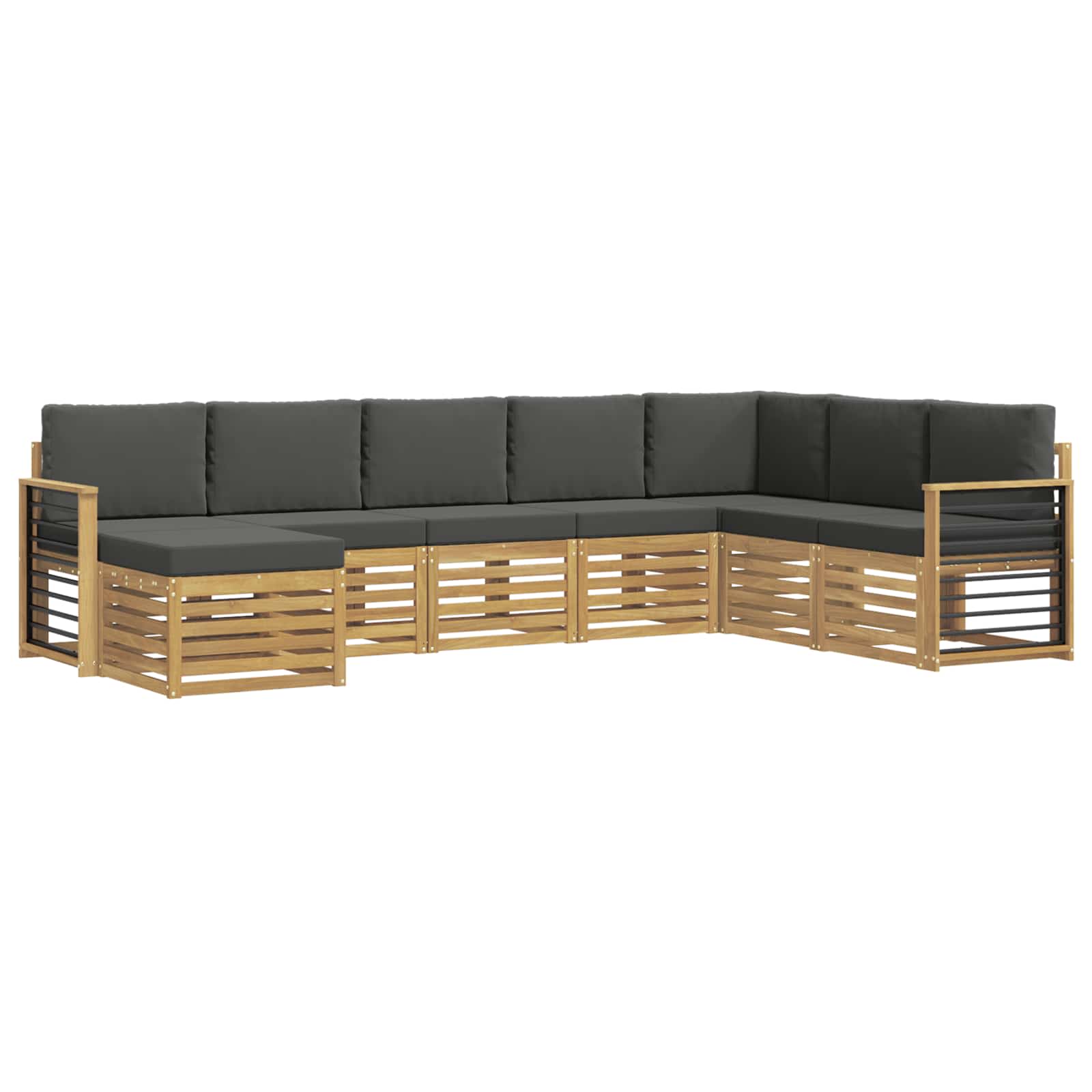 Set vanjskih sofa 8 pcs Bijela i antracit 306 x 187,5 x 73 cm
