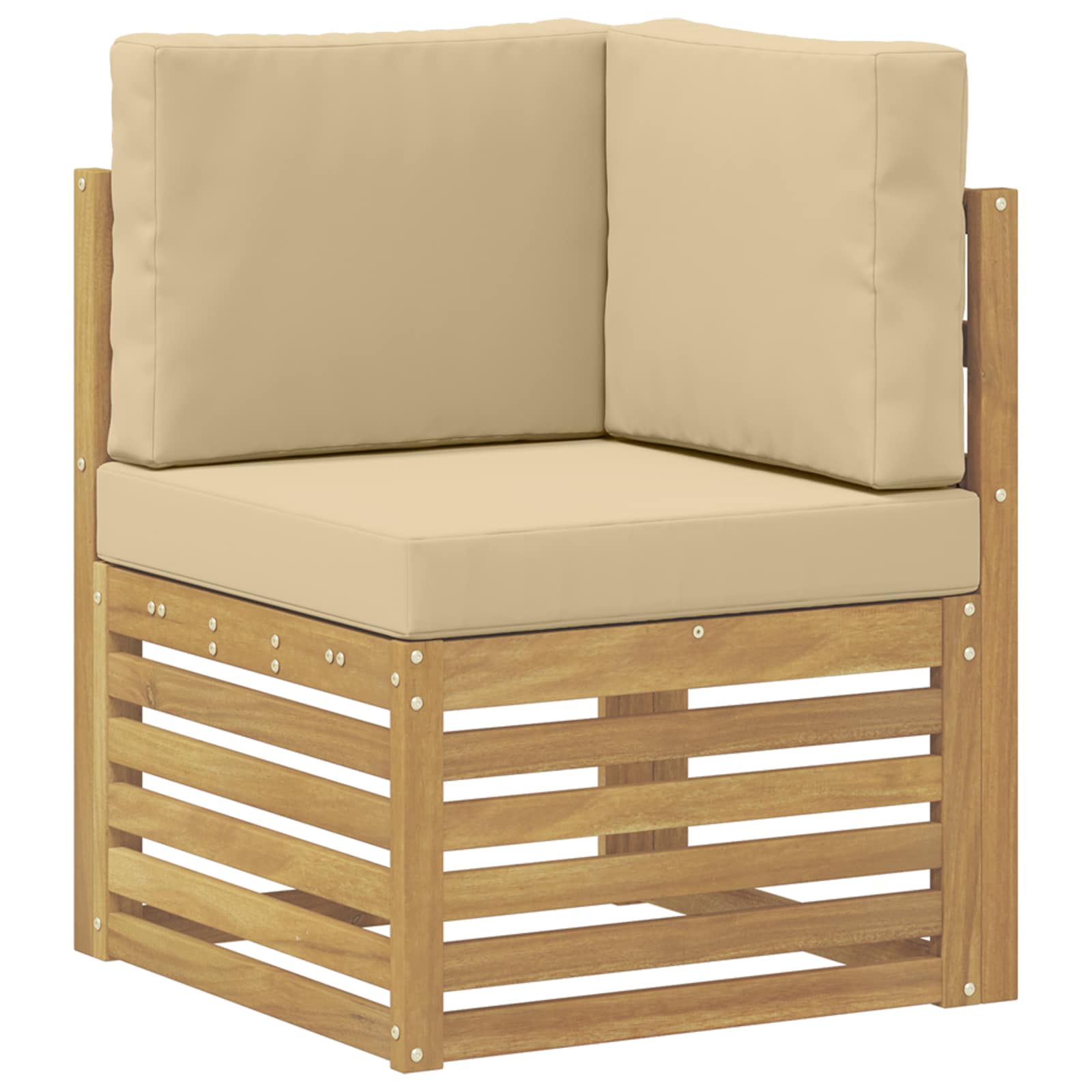 Set vanjskih sofa 5 pcs Bijela i Bež 245 x 128,5 x 73 cm