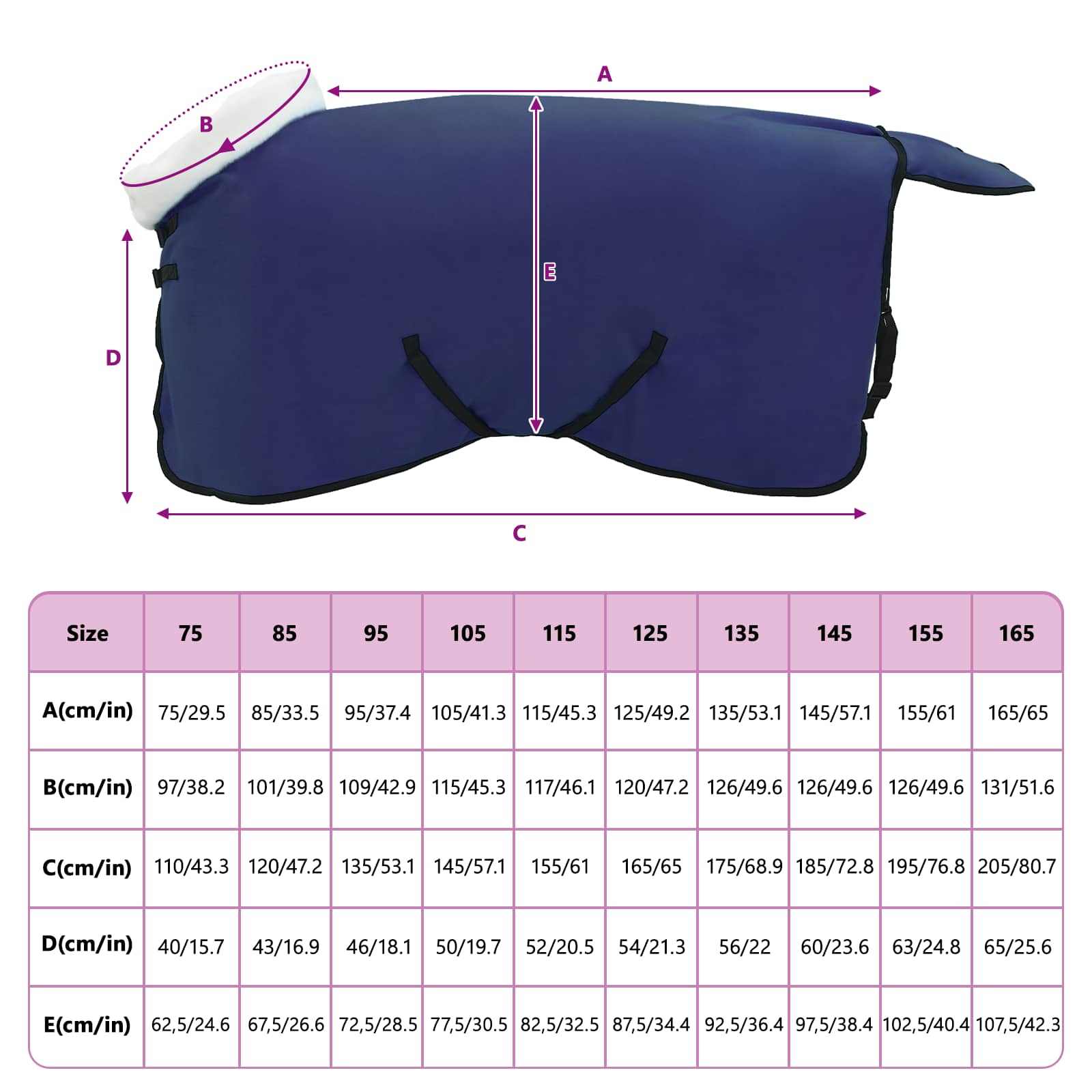 Pokrivač za konje Mornarsko plava 115 cm Polartec