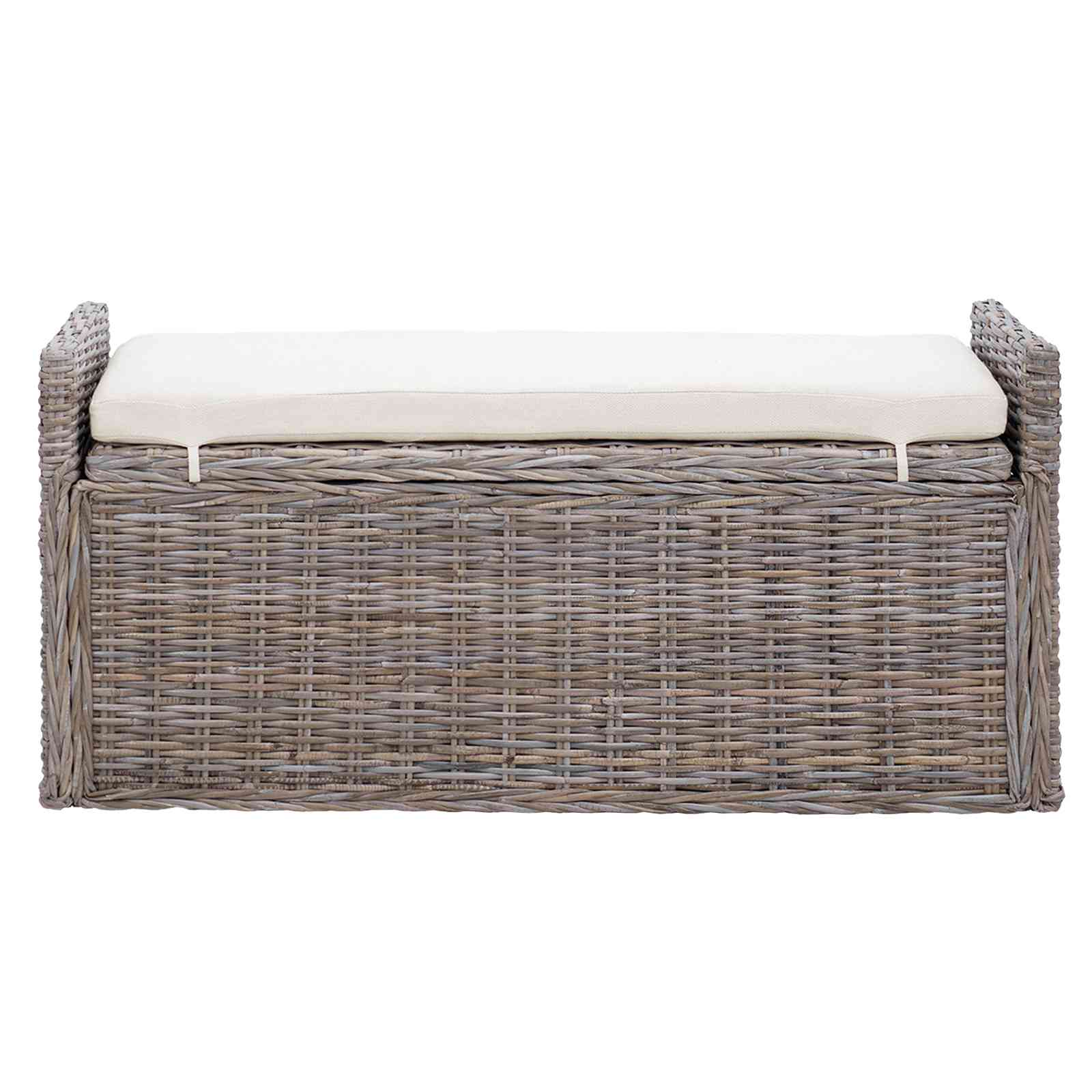 Klupa za pohranu s jastukom Siva 110 x 40 x 50 cm Ratan