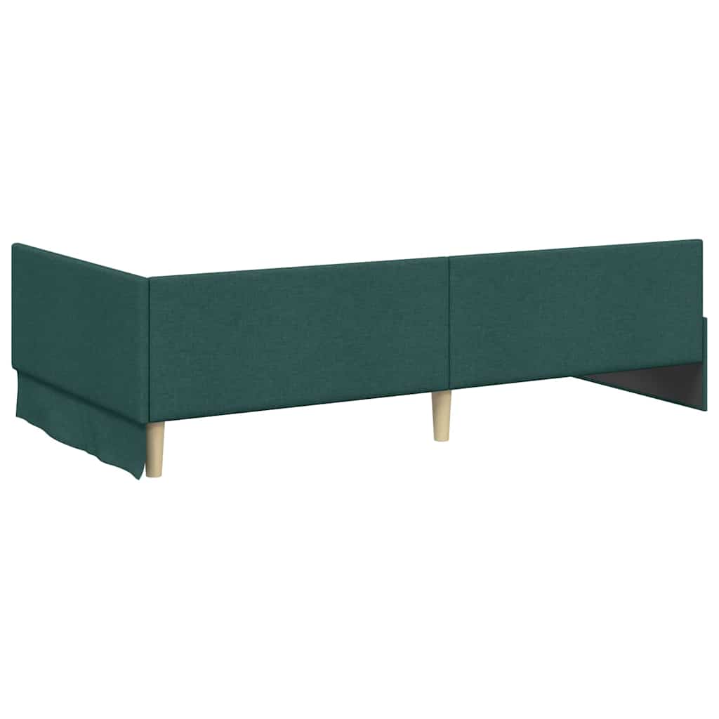 Kutni okvir kreveta Tamnozelena 100 cm x 200 cm tkanina