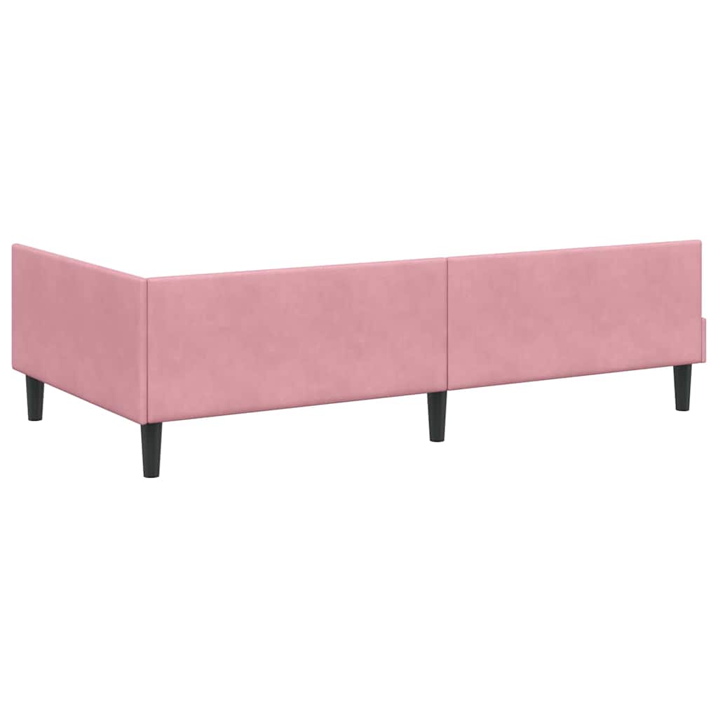 Kutni okvir kreveta Ružičasta 90 cm x 200 cm Baršun