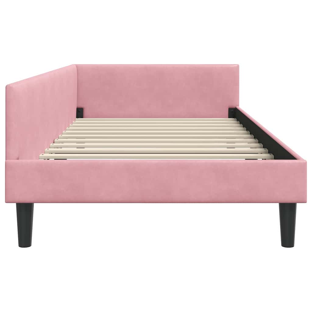 Kutni okvir kreveta Ružičasta 90 cm x 200 cm Baršun