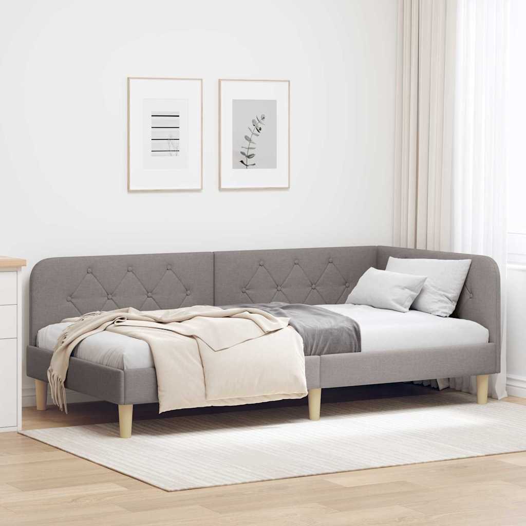 Kutni okvir kreveta Sivo-smeđa 100 x 200 cm tkanina