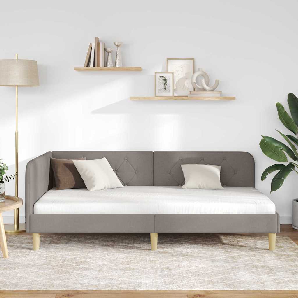 Kutni okvir kreveta Sivo-smeđa 100 x 200 cm tkanina