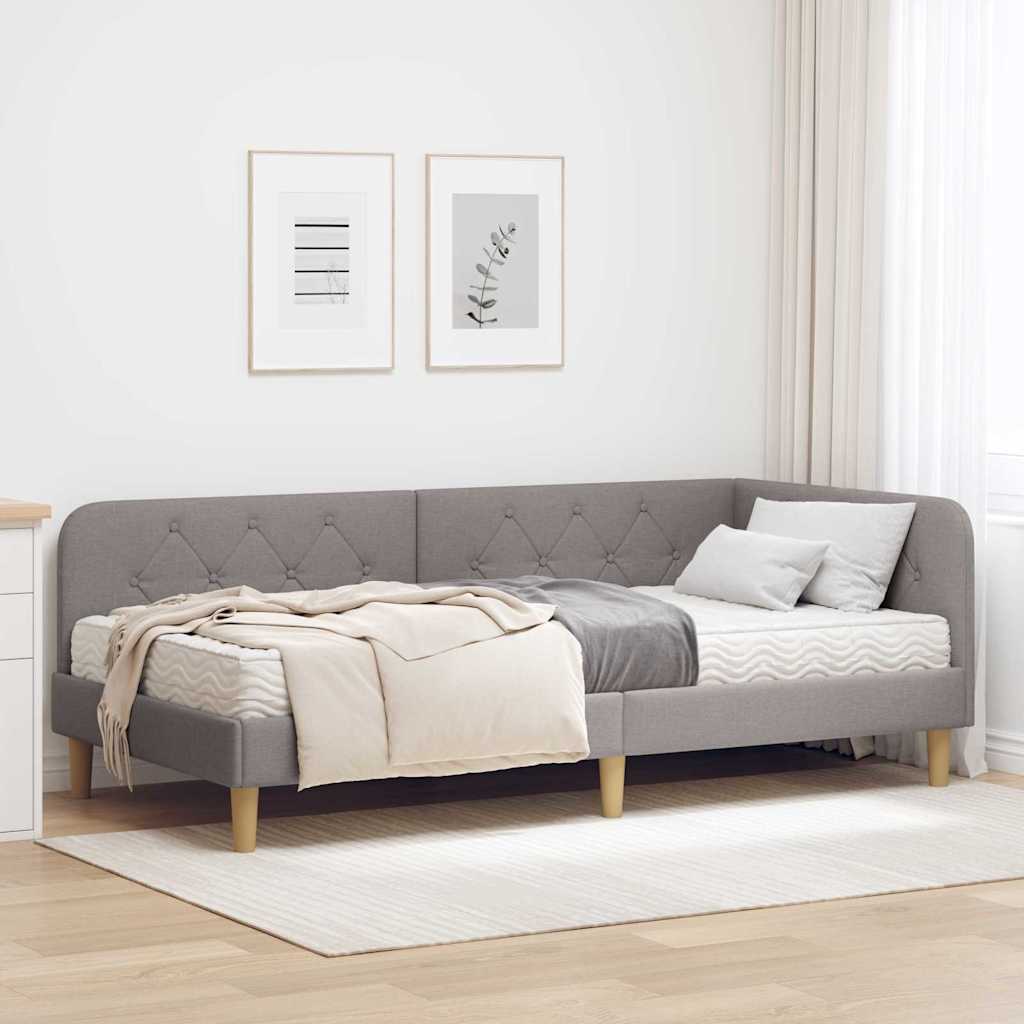 Kutni okvir kreveta Sivo-smeđa 100 x 200 cm tkanina