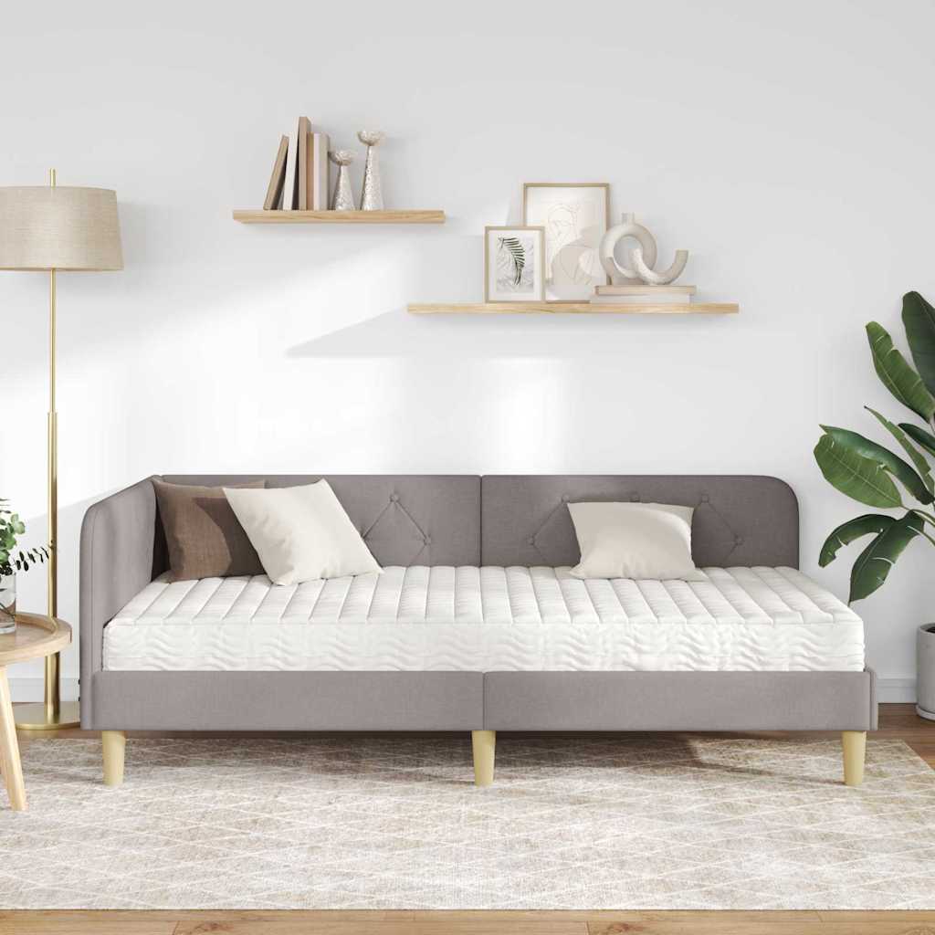Kutni okvir kreveta Sivo-smeđa 100 x 200 cm tkanina