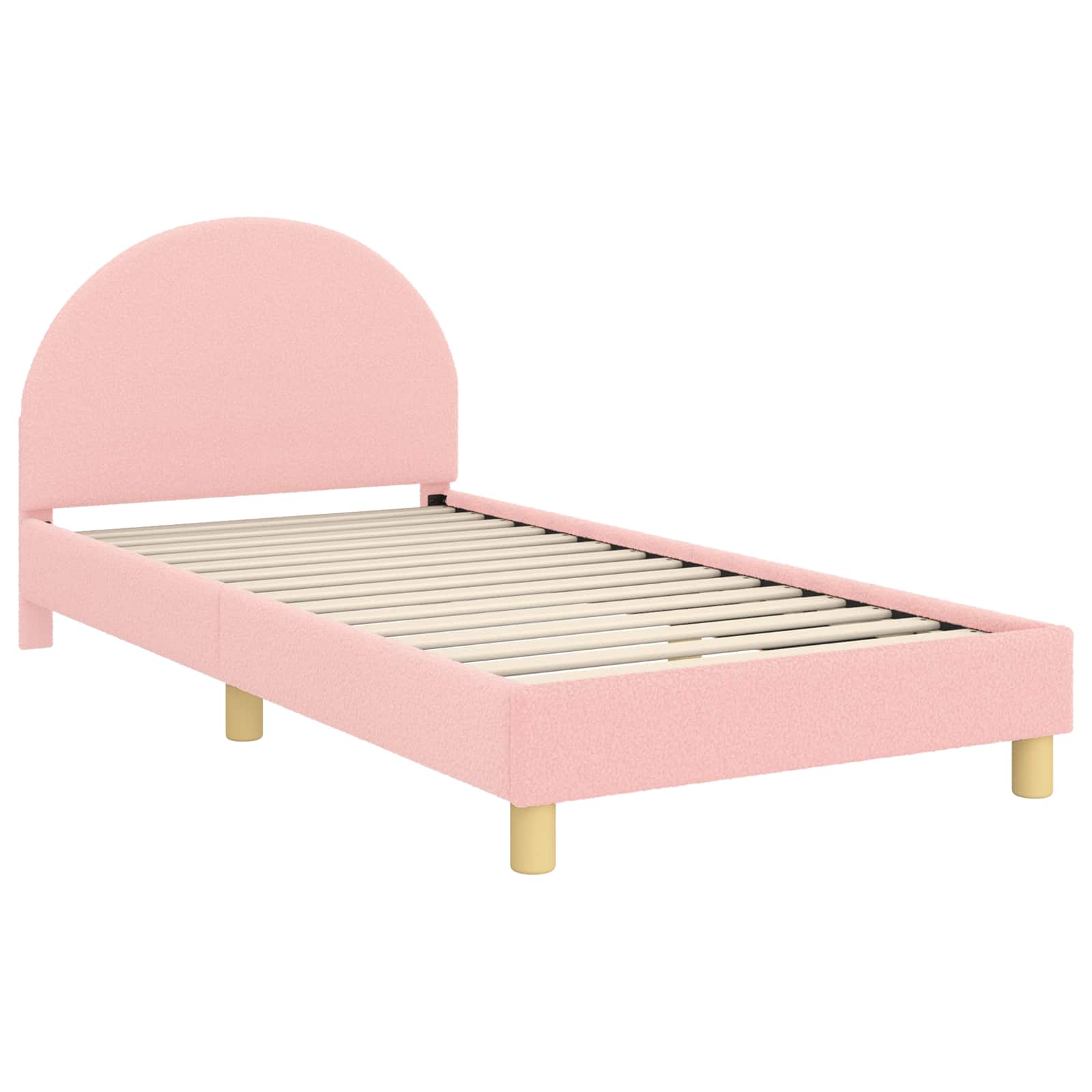 Krevet za djecu s uzglavljem Ružičasta 90 x 200 cm Bouclé