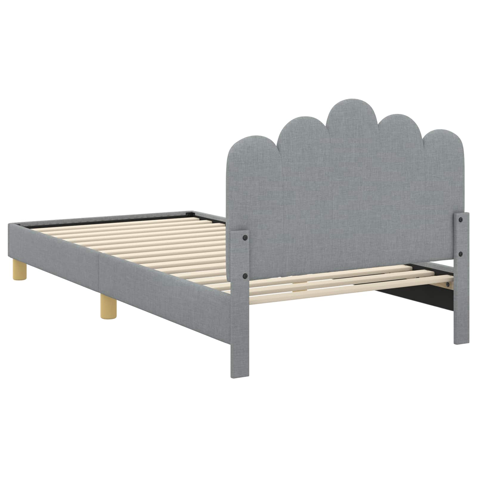 Krevet za djecu s uzglavljem Svjetlosiva 90 x 190 cm Tkanina