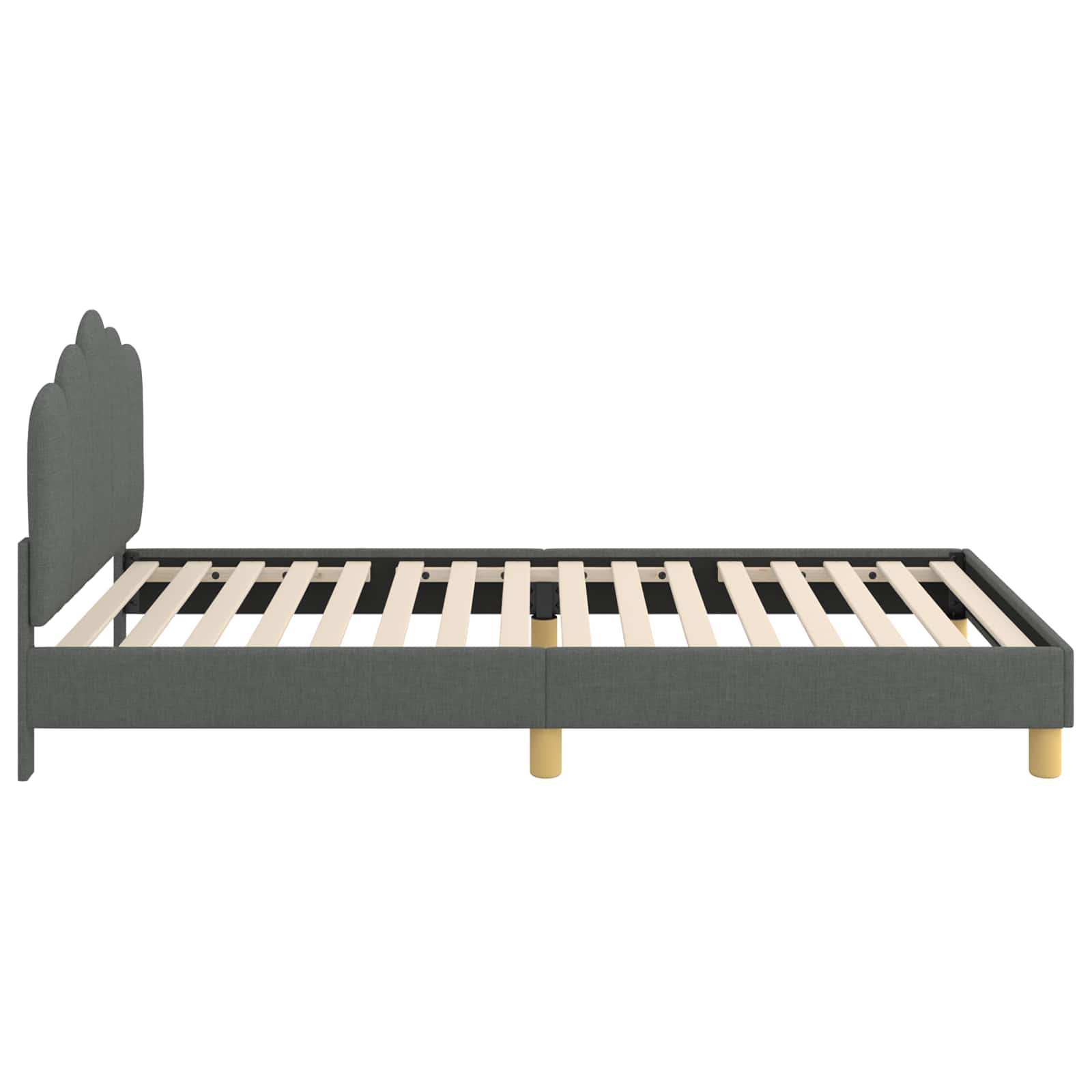 Krevet za djecu s uzglavljem Tamnosiva 90 x 200 cm Tkanina