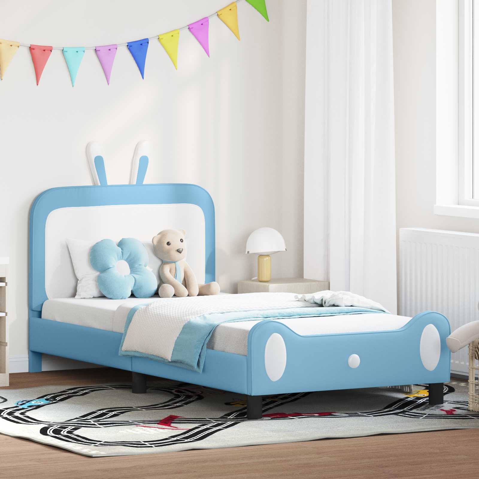 Krevet za djecu s uzglavljem Plava 80 x 200 cm PU