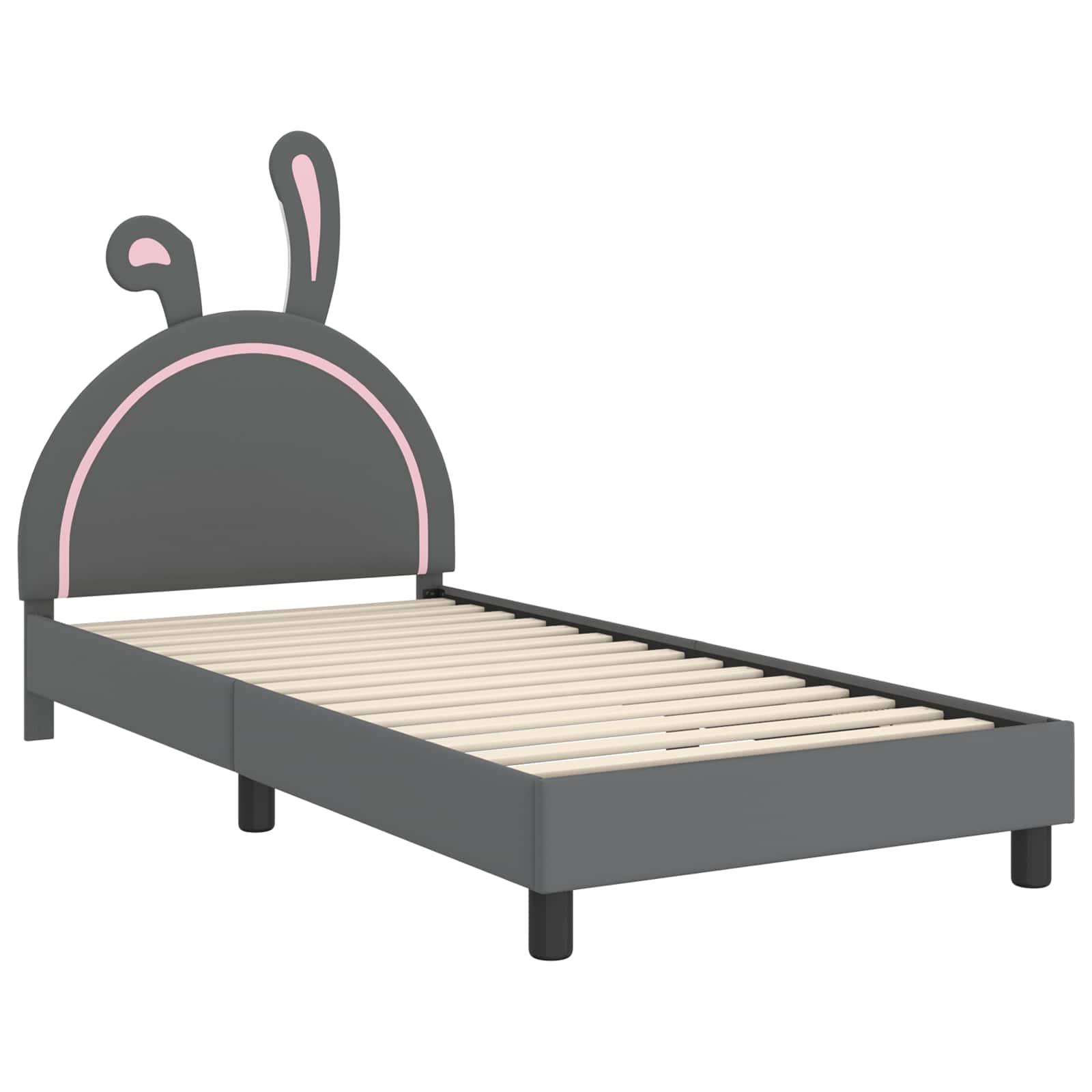 Krevet za djecu s uzglavljem Svjetlosiva 90 x 190 cm PU