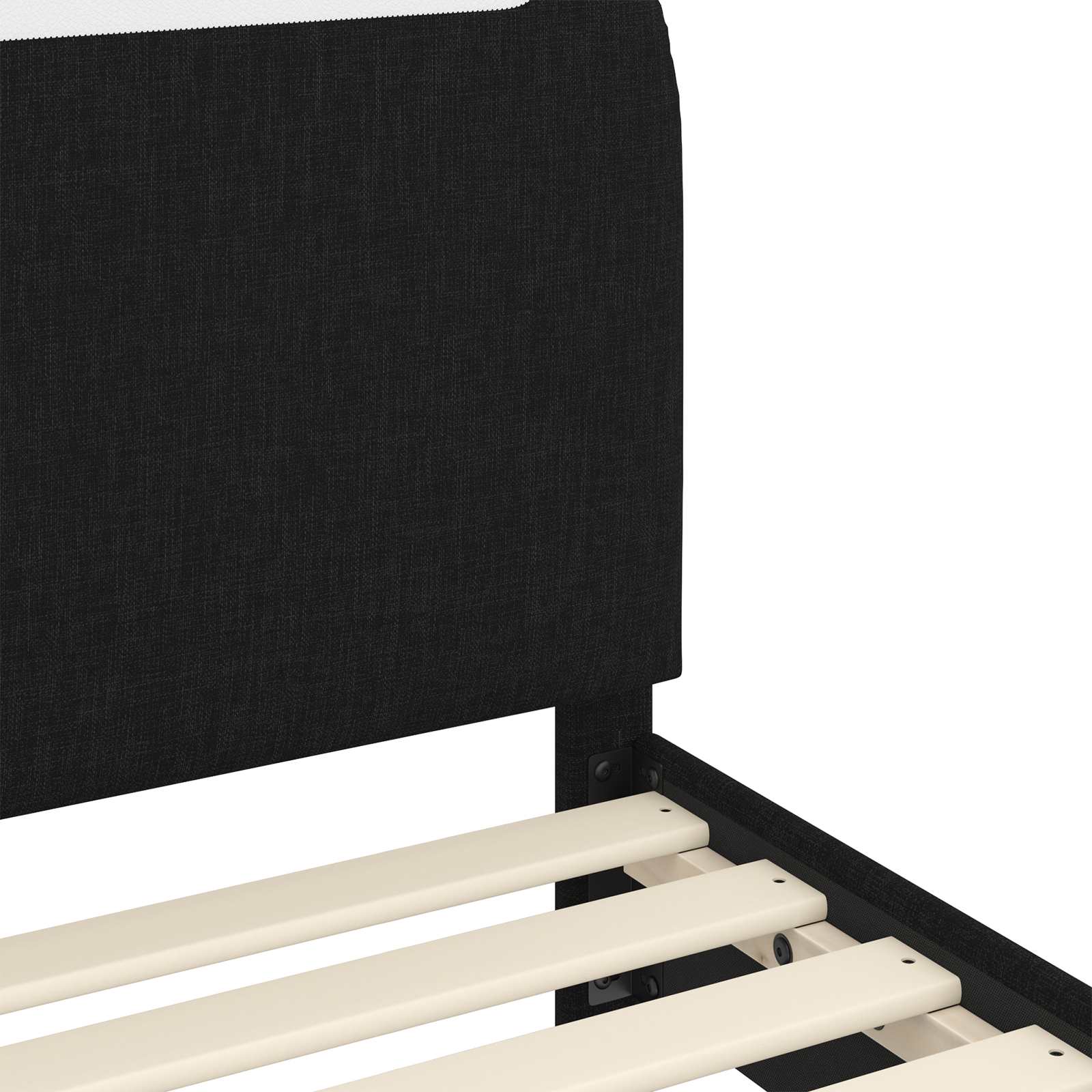 Krevet za djecu s uzglavljem Crna 90 x 190 cm Tkanina