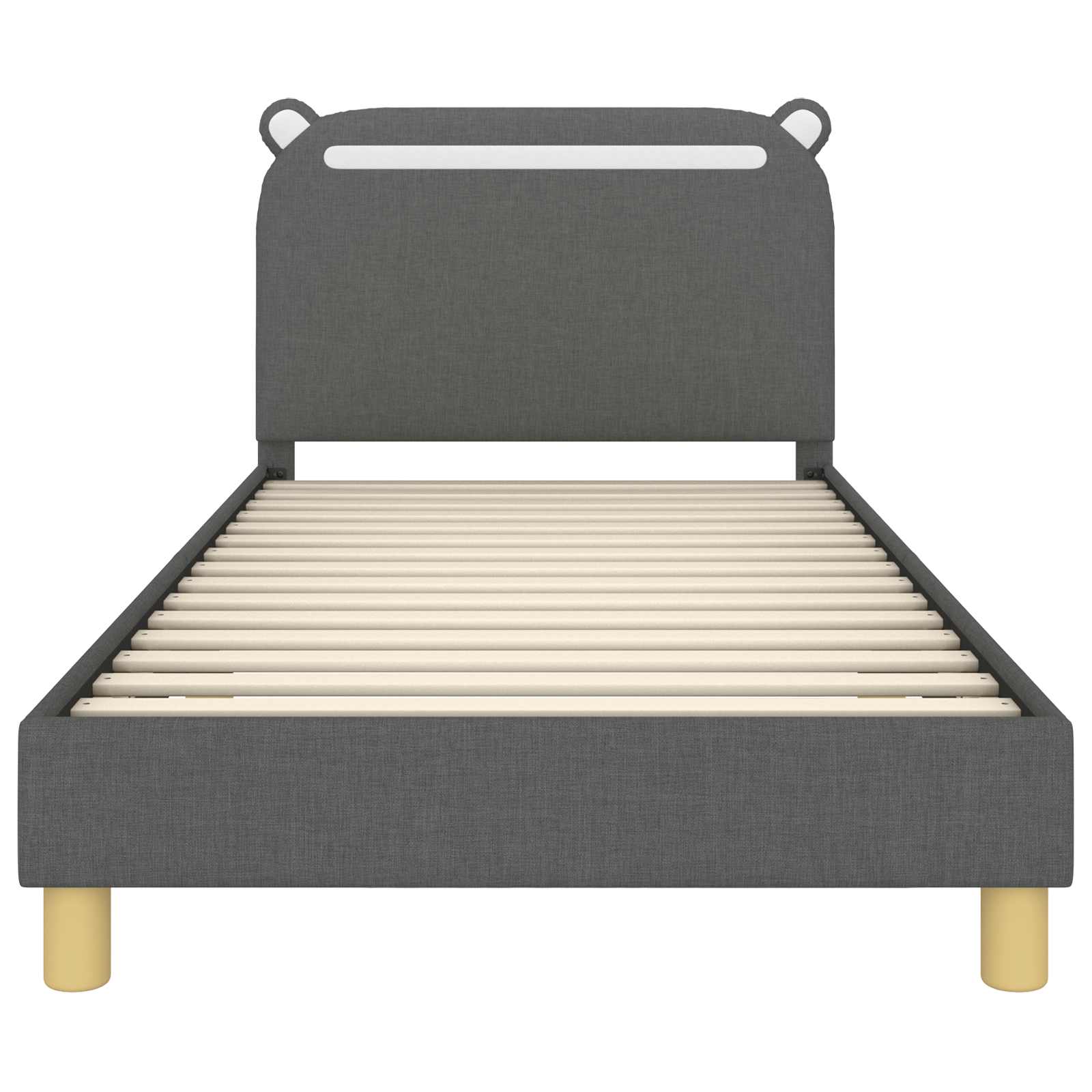 Krevet za djecu s uzglavljem Tamnosiva 90 x 200 cm Tkanina