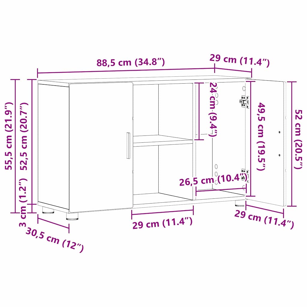 Kreveta s policom FLORIN Sonoma hrast 88,5 x 30,5 x 55,5 cm