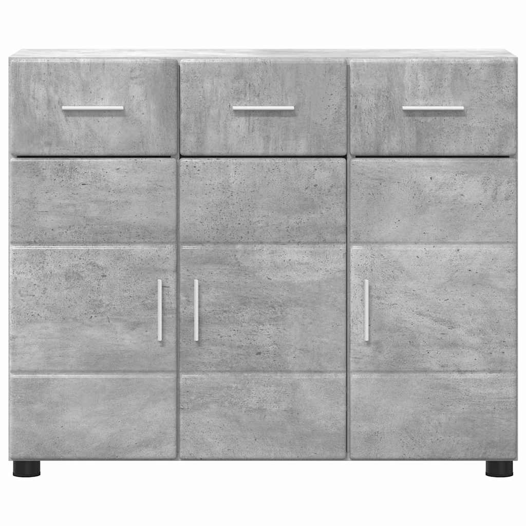 Kreveta s policom FLORIN Betonski sivi 88,5 x 30,5 x 73 cm